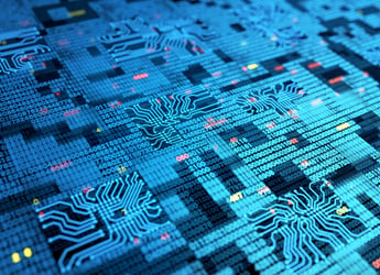 This image is decorative only and conveys a tech/cybersecurity vibe. It features sequences of numbers in various shades of blue interspersed with stylized network diagrams. The lack of clarity in this image mirrors the questions people have about the new SEC cybersecurity rules. Though the SEC cybersecurity rule effective date is 15 December 2023 for most organizations, court cases will clarify definitions such as what constitutes a “material” attack. 